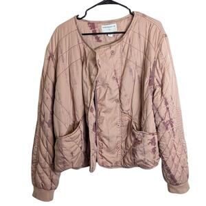 Marrakech Pink Tie Dye Moto Quilted Jacket Women's XL
